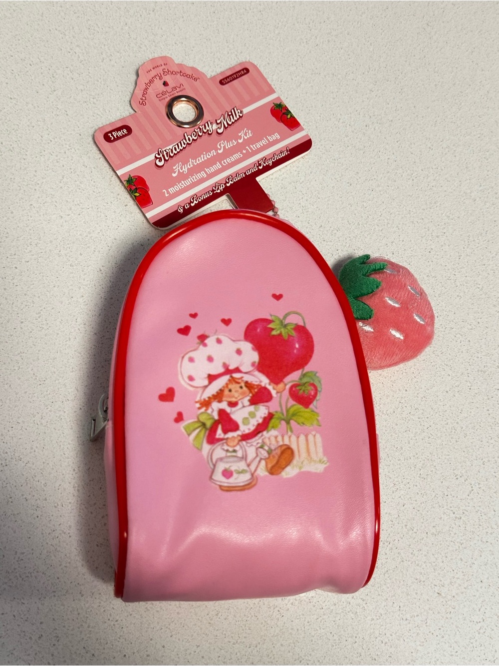 Strawberry shortcake Mini travel bag, 2 moisturizer hand cream & Lip Balm